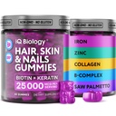 Biotiini Gummies hiukset, iho ja kynnet - hiusten kasvu vitamiinit naisille ja miehille - hiustenlähtö Gummy täydentää extra vahvuus Biotiini (Vitavan B7), Collagen, Keratin & DHT Blocker, 60 purukarhut