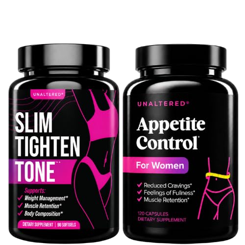 UNALTERED Belly Fat Burner & ruokahalua Suppressant - Painon menetys Bundle naisille - 1 kuukausi tarjonta