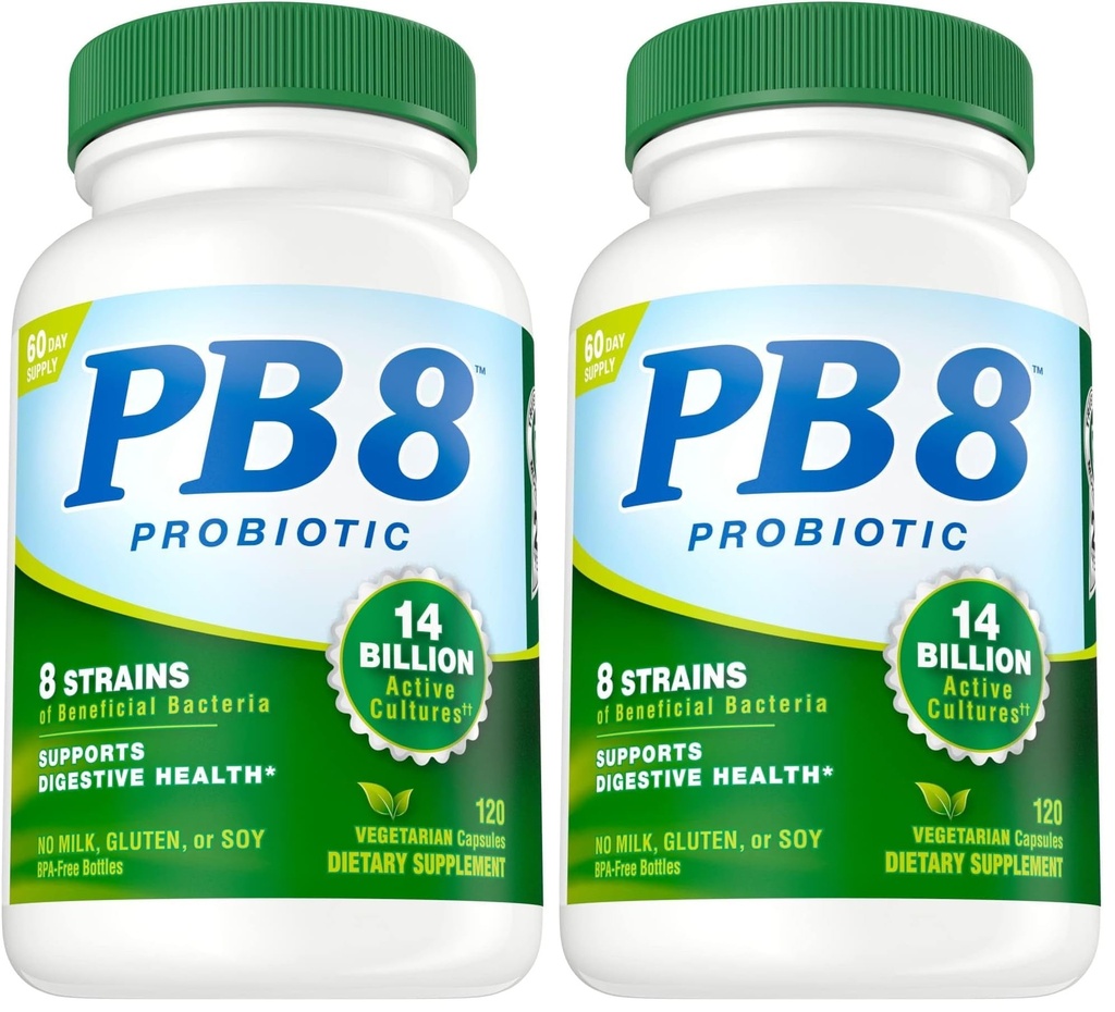 Nutrition Now PB 8 Probiootti Acidophilus for Life* Kasvisruokavalion täydennys miehille ja naisille, 120 Lukumäärä (Pakkaus 2)
