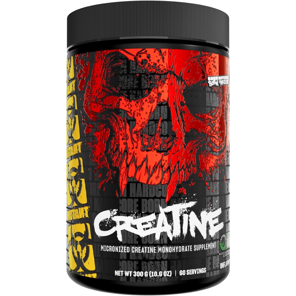 Mutantti Creatiini - Creatiini Monohydraatti Micronized Powder - Creatiini Powder Supplement for Enhanced high-Intensity Performance - 60 Tarjoilut- 300 g - Ei maukasta