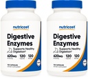 Nutricost Dgestive Enzymes 620 mg, 120 Kasviskapselit (2 pullo) - Täydellinen Dgestive Enzyme täydennysosa