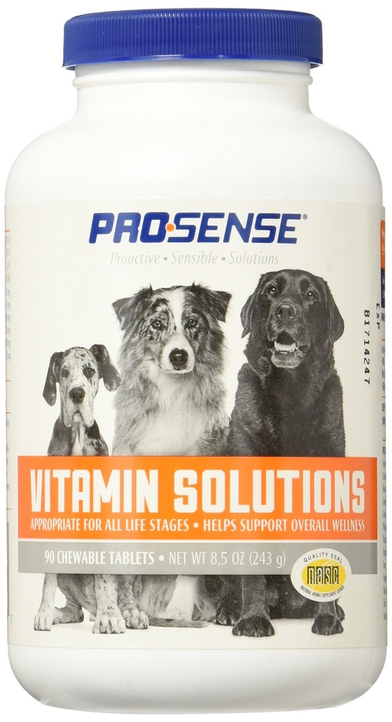 ProSense vitamiini ratkaisuja 90 Count, purutabletteja koirille, auttaa tukemaan yleistä hyvinvointia (P-87039)