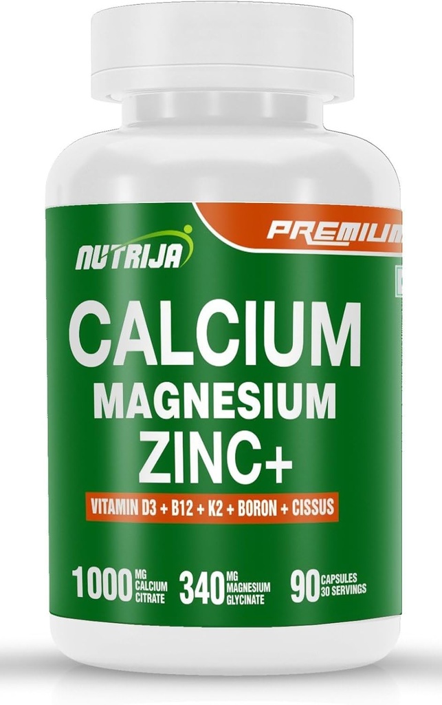 Kalsium Magnesiumsinkki D3-vitamiinin kanssa, Boroni, K2 & B12 (90 kapselia)