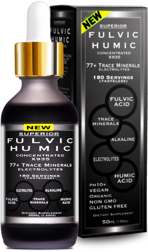 Trace Mineral Drops Electrolytes - 77 Trace Minerals - 180 Servings - Palauta Electrolyyttejä, parantaa Gut Health, Vuotava Gut Repair - Plant Derived Ionic Trace Minerals alkaen Fulvic & Hummerihappo