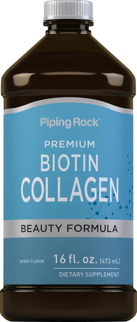 Piping Rock Liquid Collagen ja Biotin 16 fl oz 