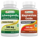 Best Naturals Ashwagandha uute 500 Mg & Magnesiumoksidi 500 mg