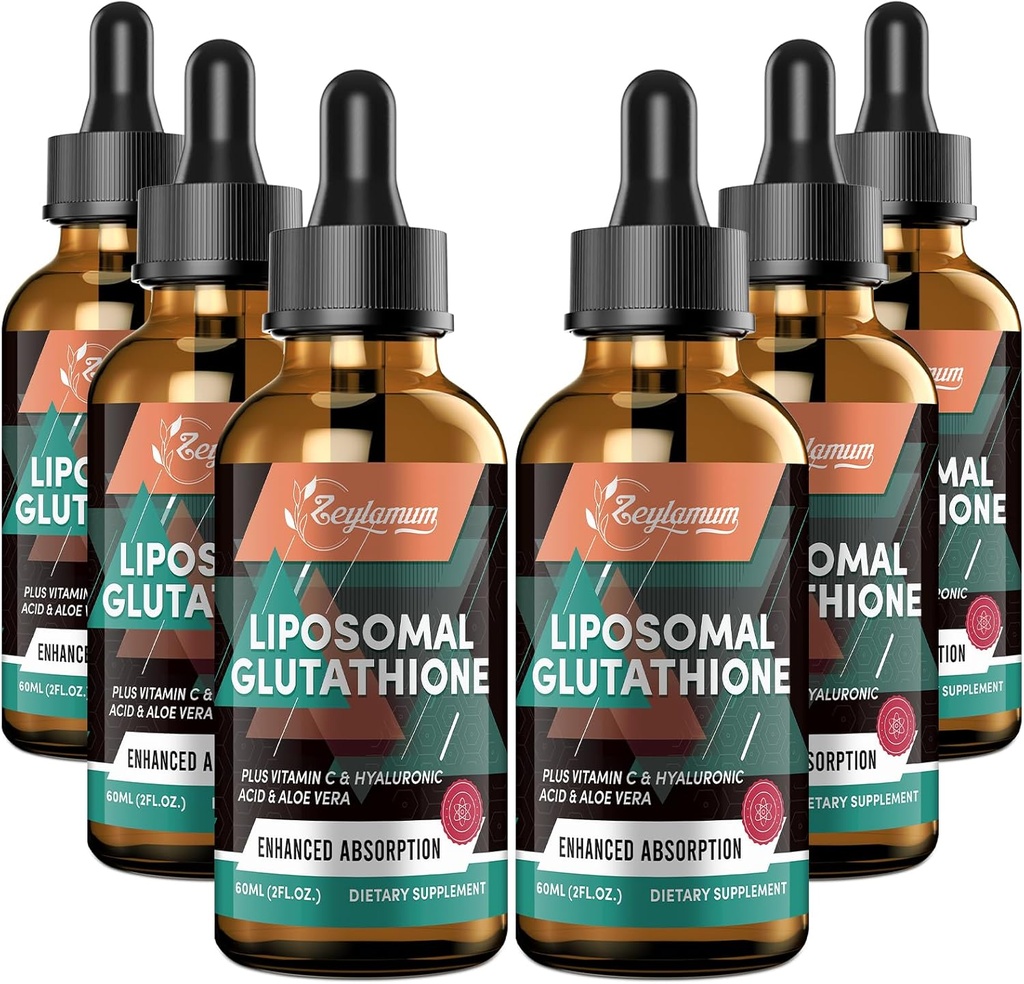 2000MG Liposomaalinen glutationinestetippa, erittäin suuri imeytyminen, luonnollinen myrkyttäminen, immuunijärjestelmän ja ihon suprot*, L-glutationi, C-vitamiini ja hyaluronihappo, kapselit Vaihtoehtoiset, 12.12 OZ
