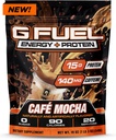 G Fuel Protein + Energy Drink Powder, Pre Treeni kofeiini Mix Gaming, Sokeriton Focus Amino, vitamiini + antioksidantteja, 19oz (Cafe Mocha, 20 tarjoilua)