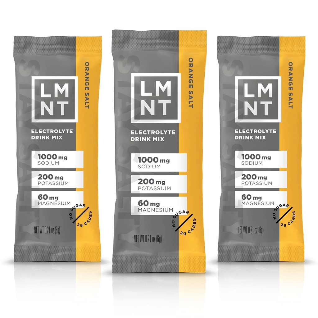 LMNT Keto Electrolyte Powder Packets | Paleo Hydration Powder | Ingen socker, inga konstgjorda ingredienser | Orange Salt | 30 Stick Packs