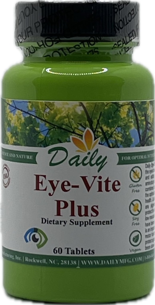 Daily Manufacturing Eye-Vite PlusTM (Vitavan's A, C, E, Sinkki, Gamma Aminovoihappo (GABA), Lutein, Zeaksantiini ja Bilberry)