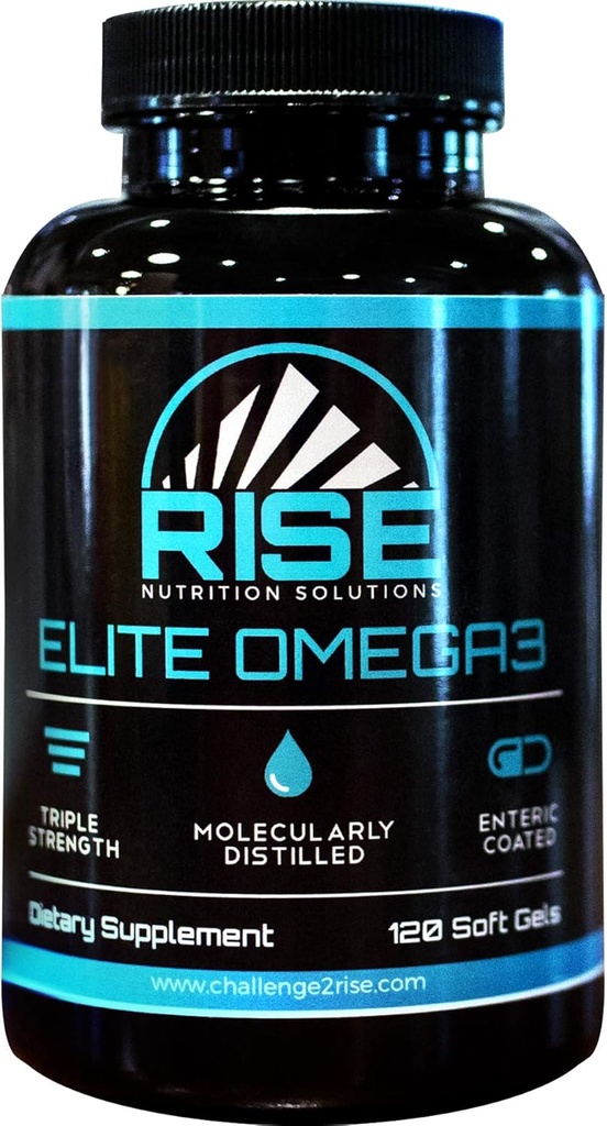 Elite Omega 3 Nutritional Supplement - Omega-3 Fatty Acids Inklusive EPA och DHA - Hjärta och immunsupport - Inget Fishy Aftertaste, 120 Softgels
