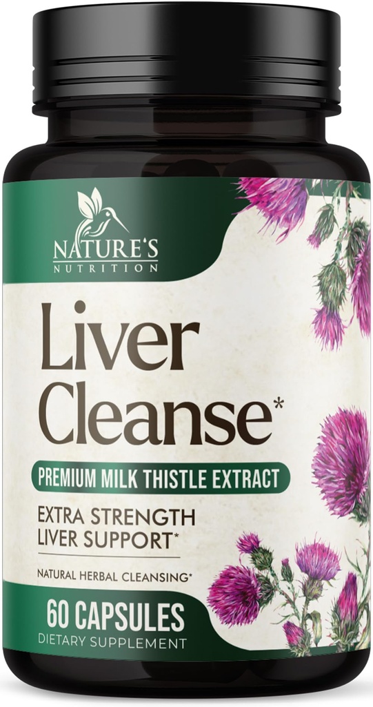 Maksan Cleanse Detox & Repair Formula - 20-in-1 Advanced Liver Support Supplement with Silymarin Milk Thistle, Voikukan juuri, artisokkauute, kurkuma, koliini, & Punajuuret - 60 kasviskapselit