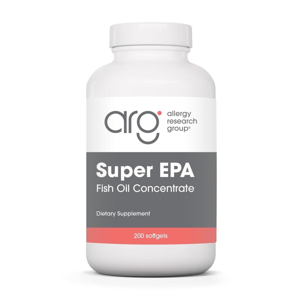 Allergy Research Group Super EPA - Omega 3 Supplement, Fish Oil Concentrate, EPA, DHA, Omega 3 Rasvahapot, kestävästi peräisin anjovis, Softgels - 200 Count