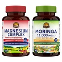 Vitalitown Magnesium + Moringa Bundle (Pack of 2) ... Magnesium Complex (Item 1) & Moringa (Item 2) 120 Magnesiumkapselit & 90 Moringa-kapselit