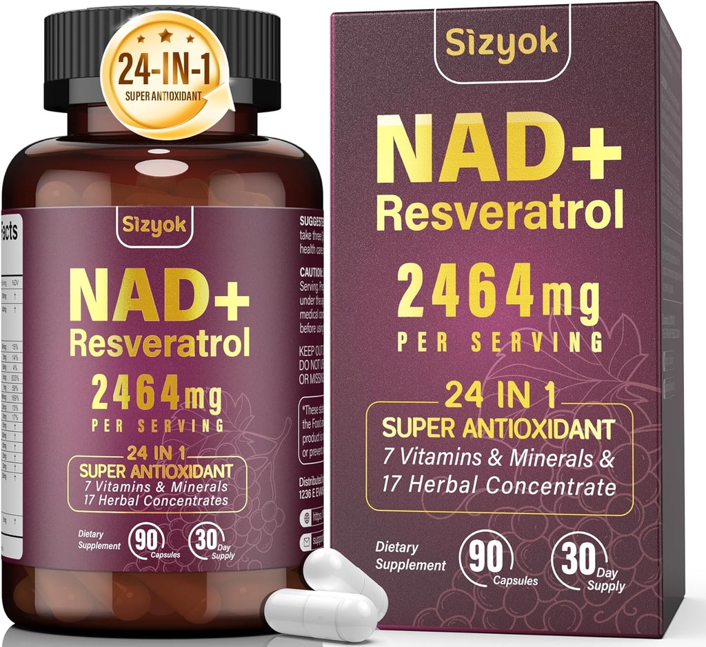 NAD-liite, liposomaalinen NAD+ Täydennys Resveratrol, NAD Resveratrol täydennysosa - Boost NAD+ ikääntyminen puolustus, energia, Focus - Ultra antioksidantti kapselit,87