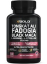 X Gold Health Tongkat Ali + Fadogia Agrestis + Black Maca - Energi, Vitality & Stamina Booster för män och kvinnor tillverkade i USA