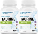 Puregen Labs Tauriini 1000 mg [High Potency] Yhteensä 240 Veg kapselit ... Ei haitallisia lisäaineita...
