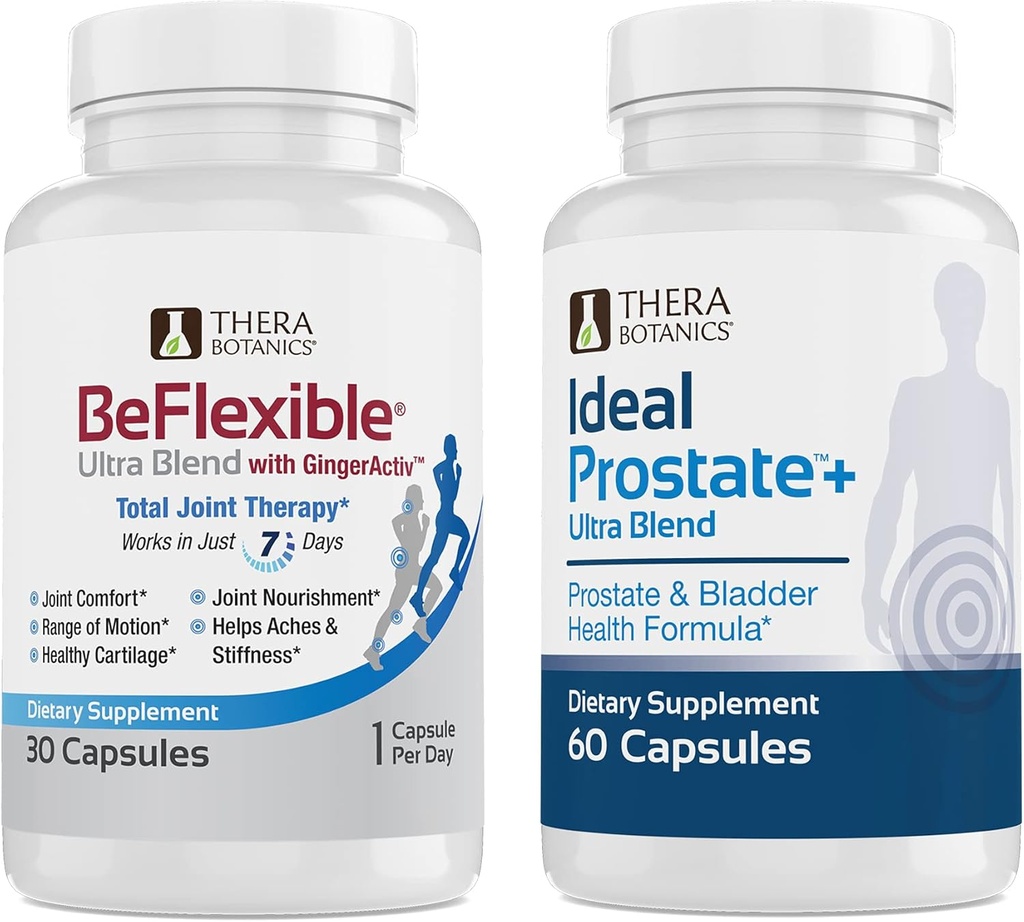 Therabotanics BeFlexible Ultra Joint tuki täydentää ja Ihanteellinen Prostate Ultra Tehokas Eturauhas täydentää miesten * Bundle