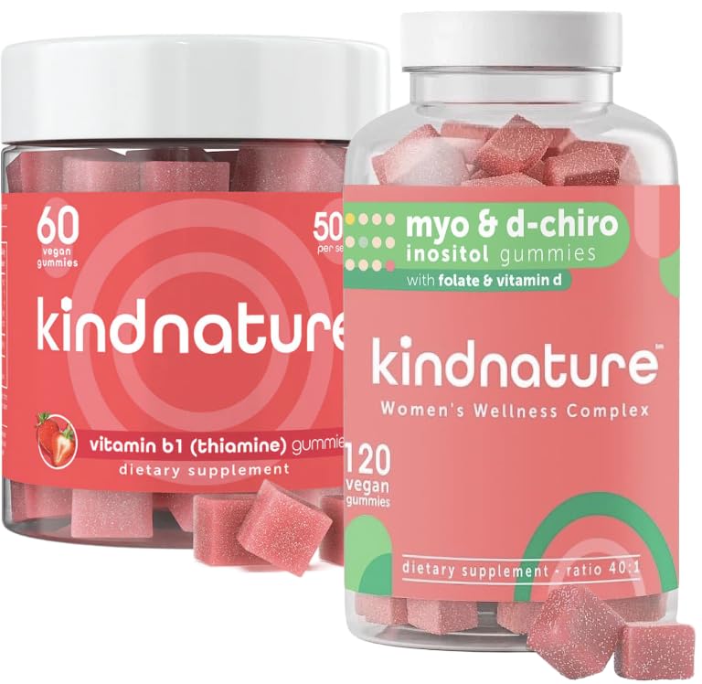 pleature Myo-Inositoli & B1-vitamiini Hyvinvointi Bundle - Hormonaalinen tasapaino & Hermosto Tuki Gummies