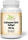 Zen täydentää Coenzyme Q10 200mg - Coq 10 E-vitamiiniöljy - antioksidantti tuki, sydänterveys, energia, terve Kolesteroli - ei-GMO & Gluteeniton 30-Softgel