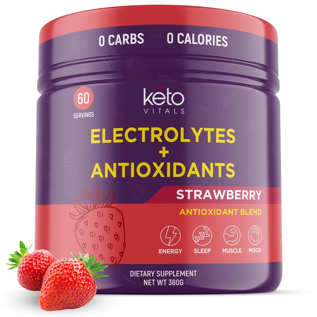 Keto Vitals Antioksidantti Elektrolyyttejä Powder - Blend Elektrolyyttejä kaliumin, magnesiumin, natriumin, kalsiumin ja Keto Electrolyyttejä Supplement Energy Drink Mix ...