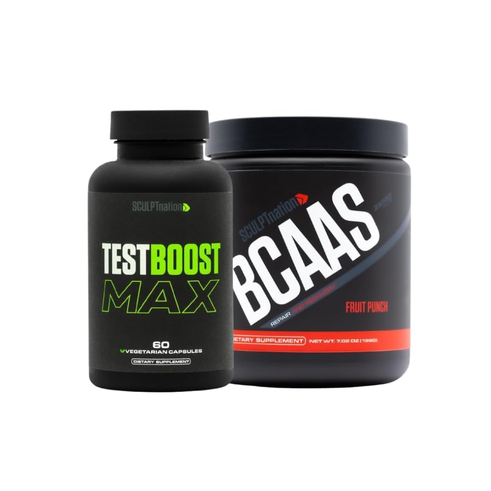 Veistos Nation by V Shred Test Boost Max ja BCAA Fruit Punch Powder Bundle