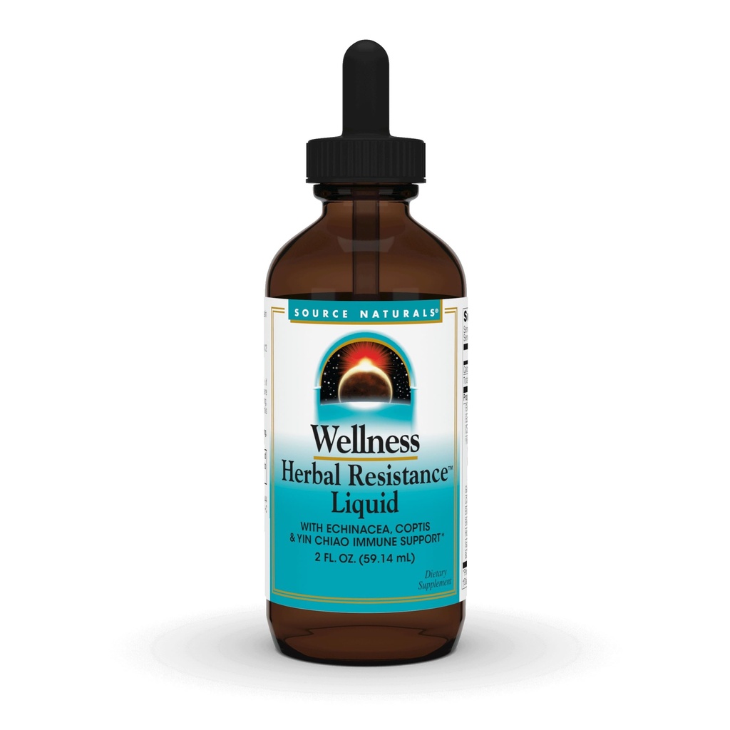 Source Naturals Wellness Herbal Resistance Liquid - Echinacea, Coptis ja Yin Chiao, Immunosupport* - 2 Fluid oz