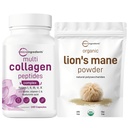 Micro Ingredients Multi Collagen Complex & Lions Mane Sieni Supplement Powder Bundle 2 Pack 