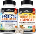 Organic Turmeric Curcumin ja inkivääri täydennysosa (1 kuukausi tarjonta) Plus 65 miljardia PMY Daily Probiotic Supply (1 kuukausi tarjonta)