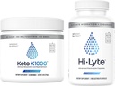 Hi-Lyte Keto K1000 Electrolyte Powder | Hydration Powder Drink Mix | Raw Mineral Flavor, No Stevia | 50 Servings | Plus Electrolyte Replacement Capsules för snabb rehydrering