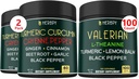 Bundle 7in1 Turmeric Curcumin & 5in1 Valerian Root Supplement - Stöd Digestion, Hjärthälsa, immun och avkoppling