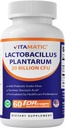 Vitamatic Lactobacillus Plantarum - 20 miljardia per DR-kapseli - 60 Count - Ruoansulatuskanavan tuki - Valmistettu prebioottisella inuliinikuidusta