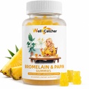 Bromemein Papain Enzyme Gummies täydennysosa: Bromemein 500MG kanssa Querctin Gummies aikuisille Lapset, Organic bromeliini Papaya Enzymes Pureskeltava digestiivinen tuki antioksidantti Vegan 60CT