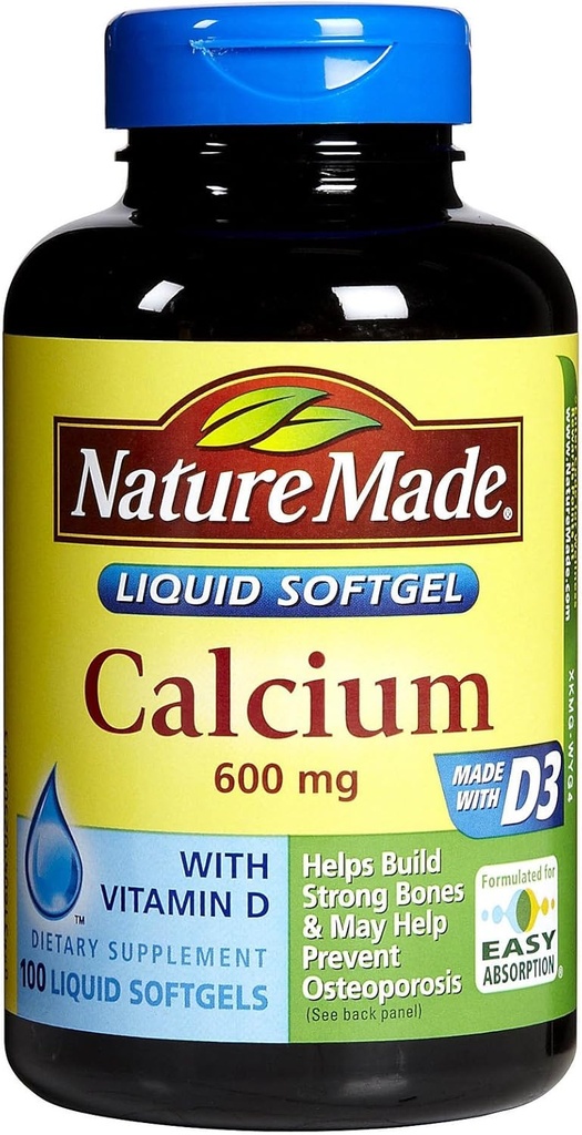 Luonnollinen kalsium 600 mg - 100 Softgels, 4 kpl pakkaus