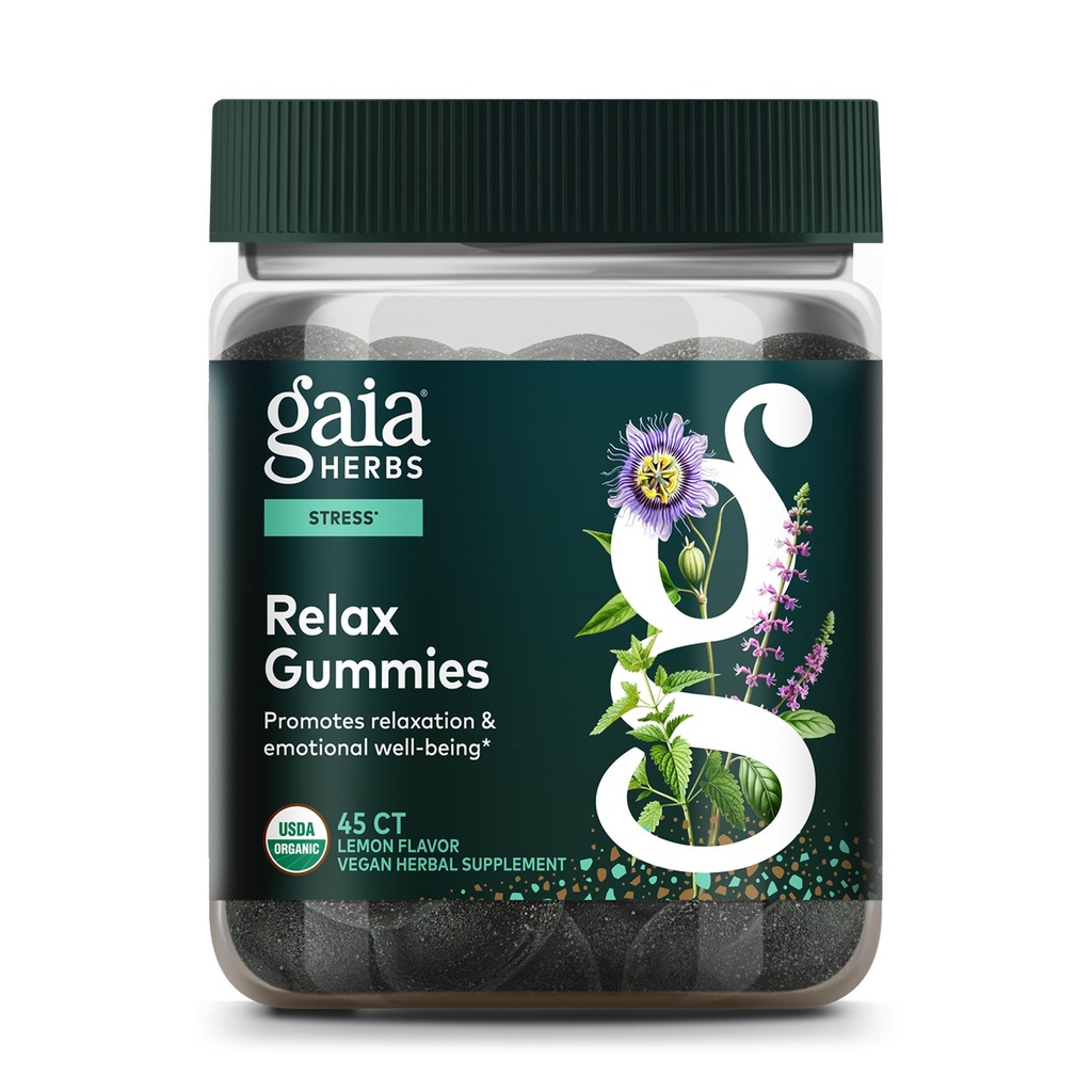 Gaia Yrtit rentoutua Gummies - Tukee rauhoittavia tunteita - kanssa Organic Apple Juice & Lemon Juice keskittyä - 45 Gummies (15 Servings)