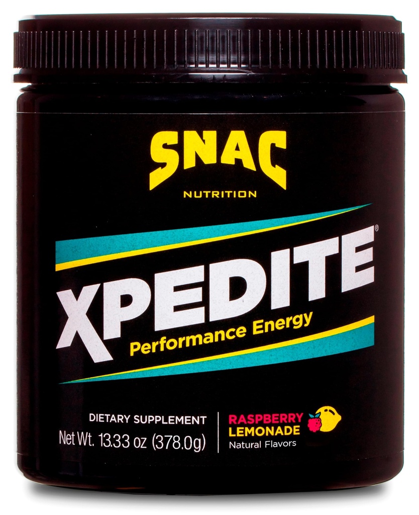 SNAC XPEDITE - Preworkout Performance Drink Supplement, främjar energi och fokus, Nitric Oxide Booster & Thermogenic, L-Carnitine, Beta Alanine, Raspberry Lemonade Powder, (24 portioner)