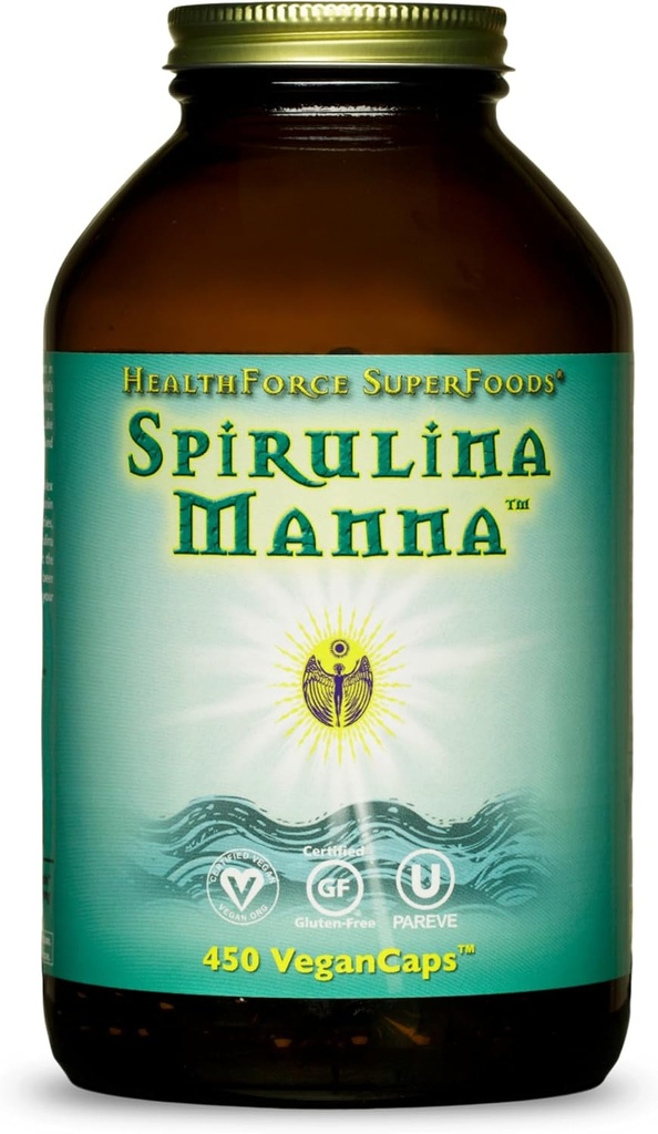 HealthForce Super Foods Spirulana Manna - kapselit - 450 vegan kapselia