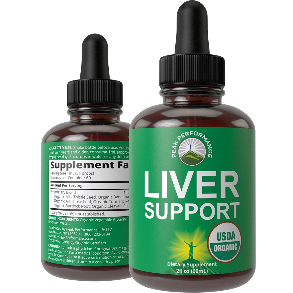 USDA Organic Liver Cleanse Detox & Repair. 6-in-1 Liquid Drops kanssa Luomu Milk Thistle, Artisoke Extract, ja enemmän. Nolla sokeri, maksan terveys tuki Tincture Supplement Vaihtoehtoiset kapselit