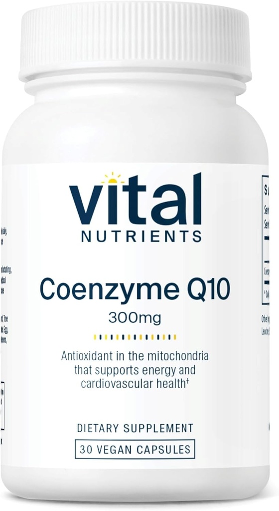 Vital Nutrients CoQ10 300 mg ... Vegan täydennysosa ... Coenzyme Q10: n voimakas antioksidantti sydänterveyden ja -energian tukemiseksi...