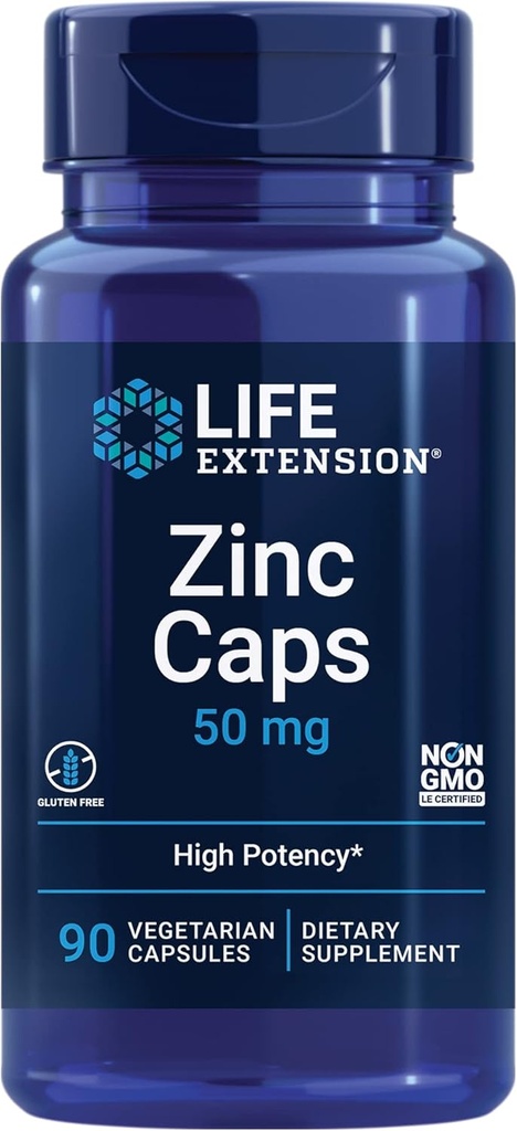 Life Extension Lysine 620mg ja Sinkki 50mg - 100 kasviskapselia ja 90 kasviskapselia