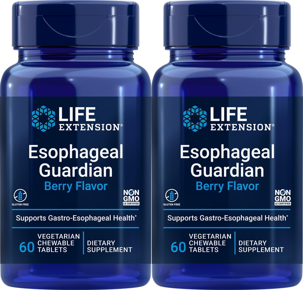 Life Extension Esophageal Guardian, 60 kasvissyöjä purutablettia (paketti 2)