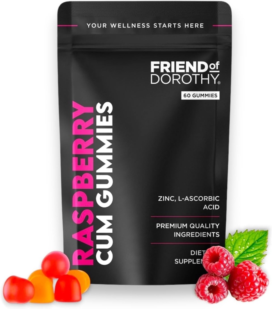 Raspberry C * M Gummies - förbättrar Sperm Volume och Load - Semen Volume Supplement - 60 kapslar