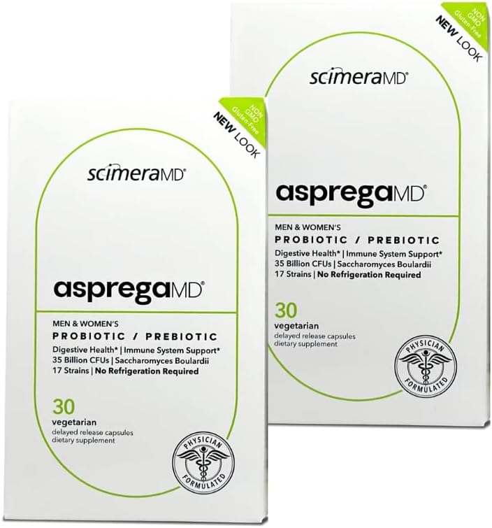 Asprega 30CT - Probiootti + Prebiootti Supplement ... 17 kanta, 35 miljardia PMY...