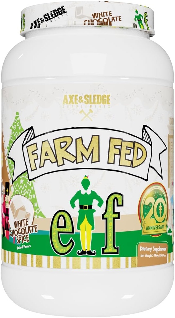 Axe & Sledge Farm Fed 100% Whey Protein Isolate Divegestive Enzymes (ELF White Chocolate Spice - 22G)