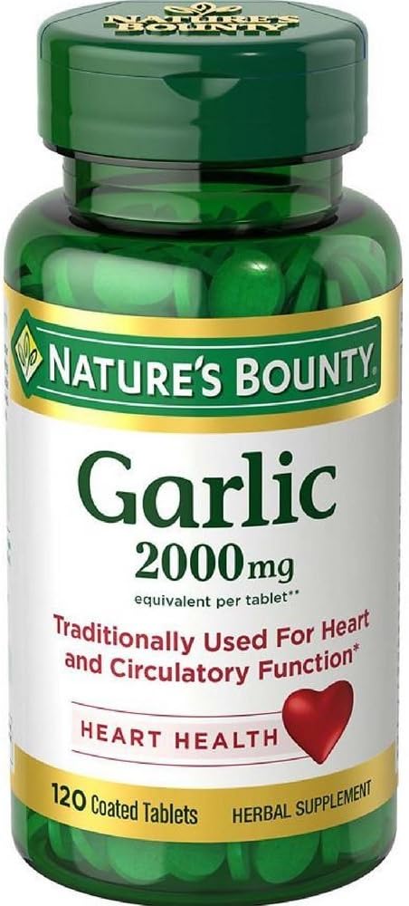 Nature's Bounty, (5 pakkaus) Valkosipuli, 2000 mg, 120 päällystettyä tablettia