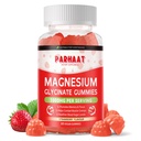 Magnesium Glycinate Gummies - Sokeriton magnesium Kaliumlisä D-vitamiinia, B6, CoQ10 rauhoittavaa mielialaa ja uni tukea - 60 mansikkamuroja