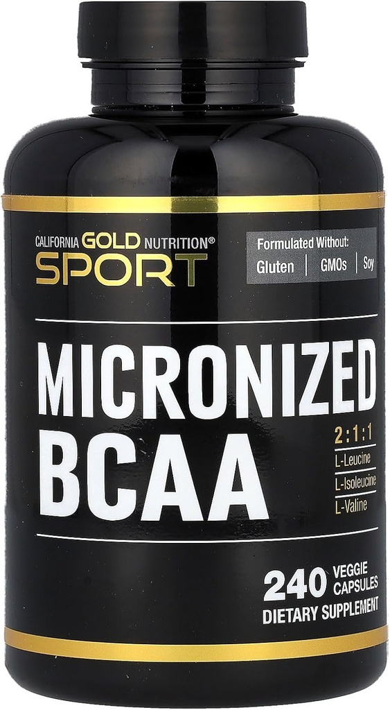 Kalifornien Gold Nutrition Sport, Micronized BCAA, Branched Chain Amino Acids, 240 Veggie Capsules