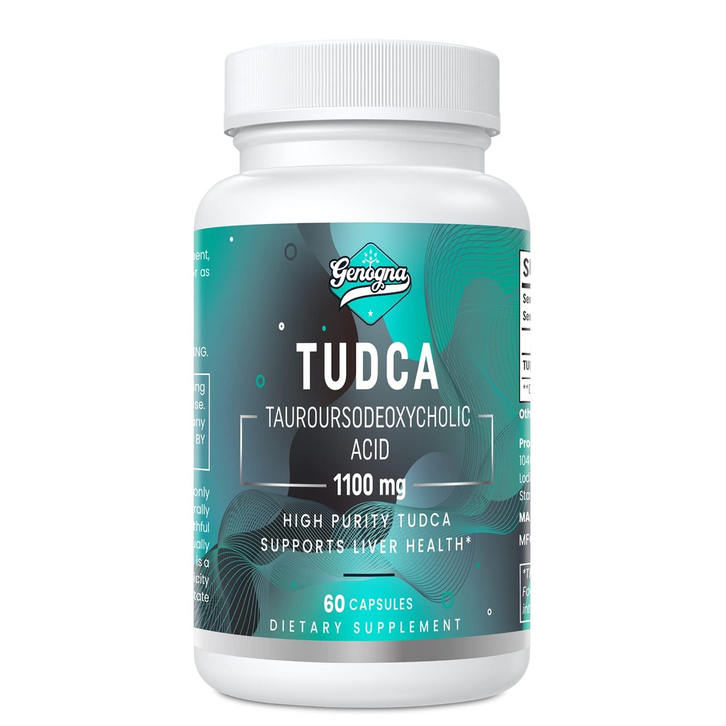 TUDCA 1100mg-Liver-tuki täydentää Detox Cleanse, Water-Soluble Bile Salters kanssa vahva katkarapu maku, 60 vegan kapselit, ei-GMO,Gluteeniton