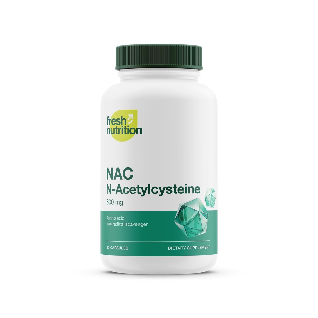 NAC Supplement - N Acetyl Cysteine - Korkea annostus 600mg - Aminohapot - Vegan Friendly - Pure NAC Powder - 90 kapselia