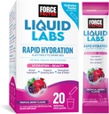 Force Factor Liquid Labs Beauty, Hydration Packet för starkare hår, hud och naglar. Elektrolyter pulver med Hyaluronsyra, Biotin och Ceramides. Tropisk Berry smak, 20 Stick Packs